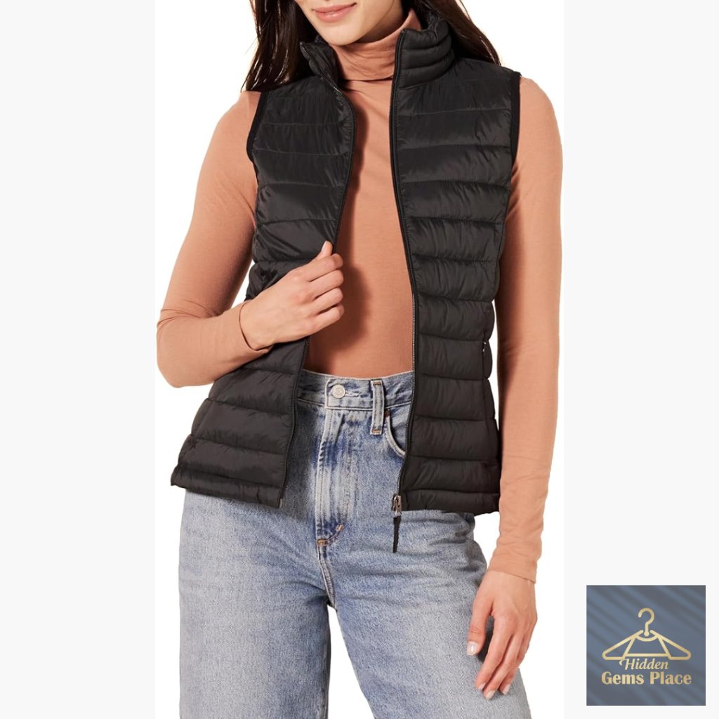 Women's Lightweight Water-Resistant Packable Puffer Vest Regular Fit